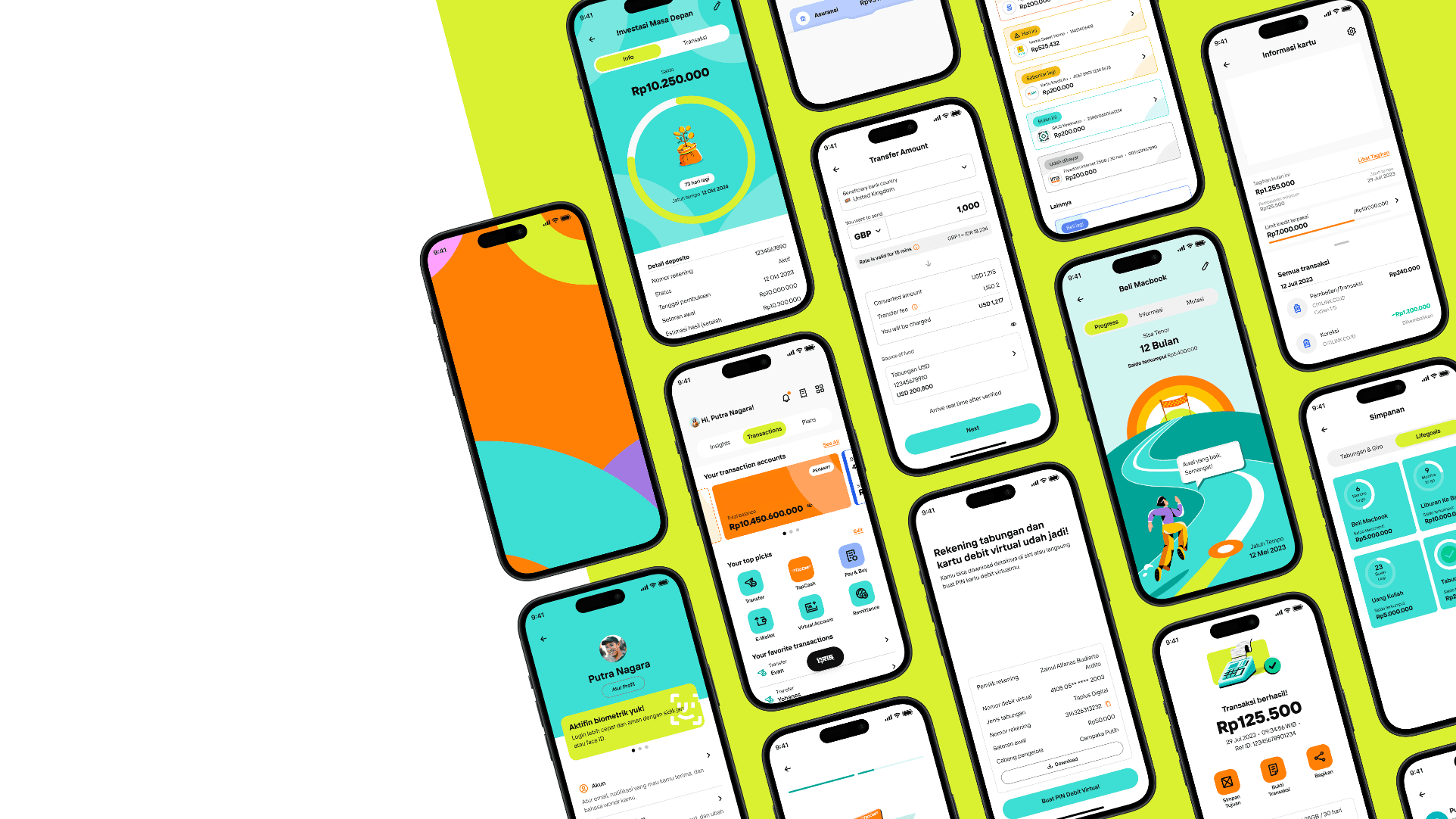 National banking app screen collage